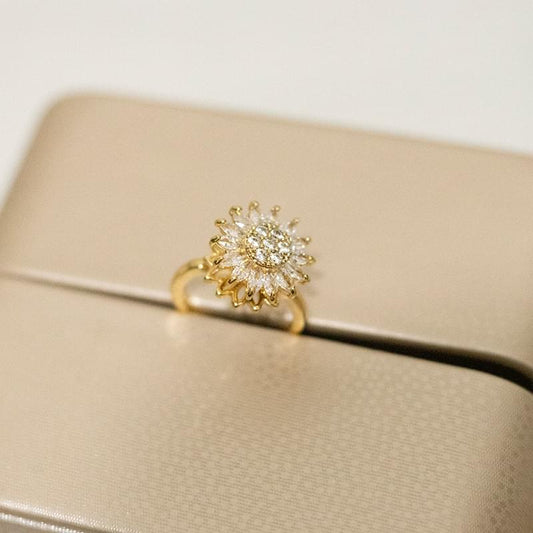 Sunflower Rotation Ring for Anxiety Relief